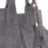 GEANȚĂ DIN PIELE shopper bag Genuine Leather gri 801
